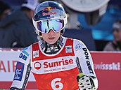 Ester Ledecká v cíli sjezdu ve Svatém Mo�ici.