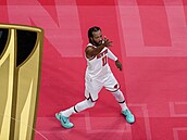 Jalen Brunson z New York Knicks bhem utkání s Toronto Raptors, které bylo...