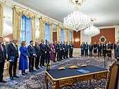 Prezident Petr Pavel na Pra�ském hrad� jmenoval novou vládu premiéra Andreje...