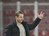 Spar�anský kou� Brian Priske b�hem utkání s Libercem.