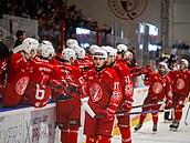 PR�LOMOVÁ SEZONA? Hokejisté Slavie oslavují v Edenu vst�elený gól proti...