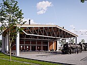 Vizualizace �elezni�ního muzea, které v Dolní Lipce postaví Pardubický kraj.