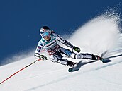 Ester Ledecká bhem super-G ve Svatém Moici
