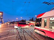 V ulici �elivského do�lo ke srá�ce tramvají (16. prosinec 2025)