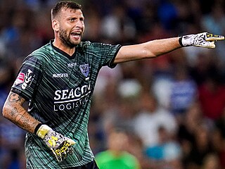 �eský branká� Luká� Zima v dresu druholigového nizozemského Venla v lét� 2022.