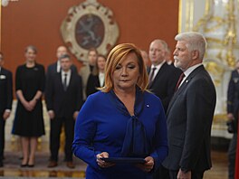 Prezident Petr Pavel jmenuje novou vládu. Na snímku Alena Schillerová (ANO),...