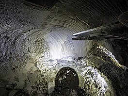 Uhlí se z porubu dobývá technologií zvanou sm�rné st�nování z pole na �ízený...