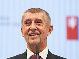 Tisková konference nov� jmenovaného kabinetu Andreje Babi�e (ANO) slo�eného ze...