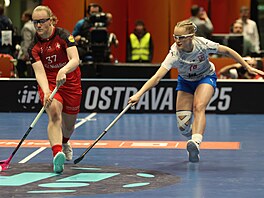 Momentka z finále florbalového MS mezi �eskem a �výcarskem.