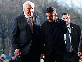 N�mecký prezident Frank-Walter Steinmeier vítá ukrajinského prezidenta...