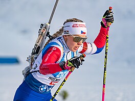 Tereza Voborníková p�i sprintu v Hochfilzenu.