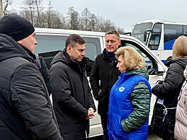 Ukrajinský ombudsman Ombudsman Dmytro Lubinec p�i jednání s ruskou ombudsmankou...