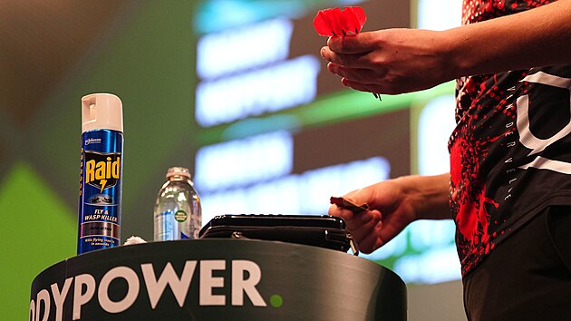 Sprej na huben� hmyzu p�i utk�n� mistrovstv� sv�ta v �ipk�ch.