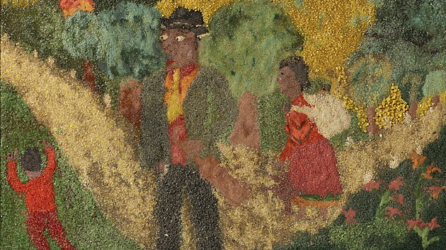 D�lo Rudolfa Dzurka s n�zvem Cesty. Jde o sklen�nou dr� na skle.