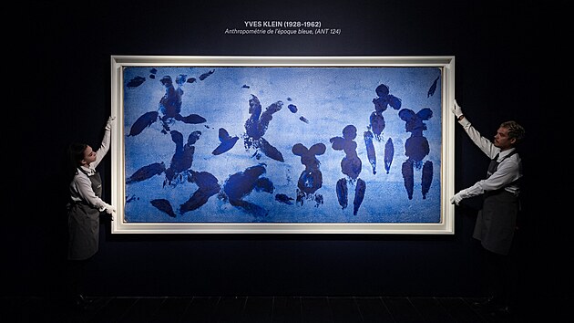 Obraz s n�zvem �Anthropom�trie de l��poque bleue (ant 124)� od Yvese Kleina,...