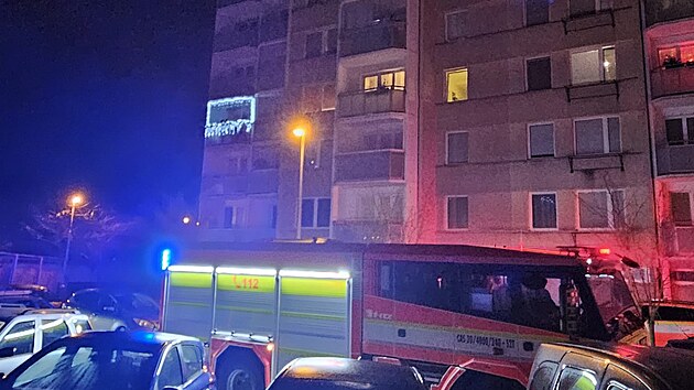 Po��r bytu v panelov�m dom� na s�dli�ti Vltava v �esk�ch Bud�jovic�ch