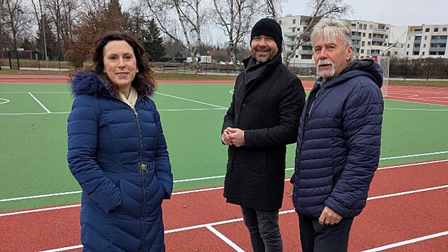 Nov� sportovn� h�i�t� na �eskobud�jovick� Z� Gr�nwaldova. (16. prosince 2025)