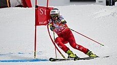 Stefan Brennsteiner na trati obího slalomu ve Svatém Moici.