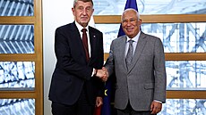 Designovaný �eský premiér Andrej Babi� (ANO) a p�edseda Evropské rady António...