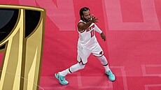 Jalen Brunson z New York Knicks bhem utkání s Toronto Raptors, které bylo...