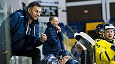 Vladimír R��i�ka, trenér Slovanu Ústí nad Labem, b�hem zápasu s Kralupy nad...