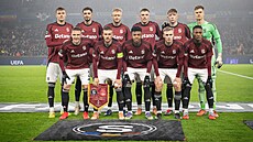 Sestava Sparty p�ed utkáním s Aberdeenem.