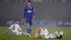 Zklamaní hrá�i Sigmy po proh�e s Poznaní.