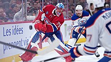 Branká Jakub Dobe posílá kotou o mantinel.