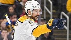 Filip Forsberg slaví jednu ze svých branek proti St. Louis.