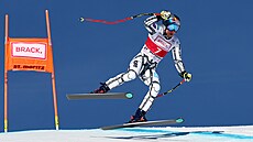 Ester Ledecká bhem prvního sjezdu sezony.