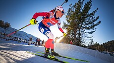 Markéta Davidová b�hem �tafety v Hochfilzenu.