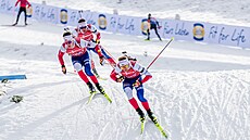 �e�tí biatlonisté b�hem �tvrte�ního tréninku v Hochfilzenu.