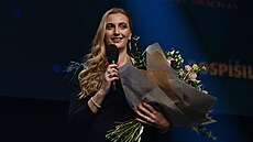 Petra Kvitová se na slavnostním vyhláení ankety o nejlepí eské tenistky a...