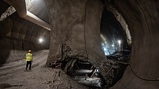 Ra�ba tunelu metra D stanice Pankrác (11. prosince 2025)