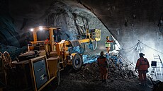 Ra�ba tunelu metra D stanice Pankrác (11. prosince 2025)