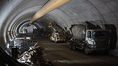 Ra�ba tunelu metra D stanice Pankrác (11. prosince 2025)