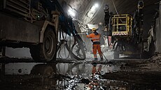 Ra�ba tunelu metra D stanice Pankrác (11. prosince 2025)