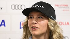 Natali Anna Machytková na tiskové konferenci ke Svtovému poháru alpských...