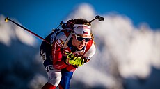 Markéta Davidová b�hem sprintu v Le Grand Bornand