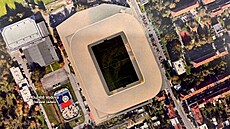 Vizualizace budoucí podoby m�stského fotbalového stadionu na Srbské v Brn�.