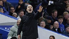 Trenér Chelsea Enzo Maresca b�hem utkání s Evertonem.