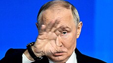 Ruský prezident Vladimir Putin na ka�doro�ní výro�ní tiskové konferenci. (19....