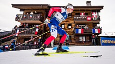 Mikulá� Karlík na trati sprintu v Le Grand Bornand.
