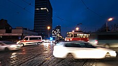 V ulici �elivského do�lo ke srá�ce tramvají (16. prosinec 2025)