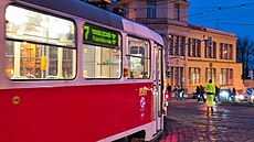 V ulici �elivského do�lo ke srá�ce tramvají (16. prosinec 2025)