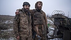 Ukrajin�tí vojáci se vrátili zpátky do týlu, na pozici u m�sta Kos�antynivka...