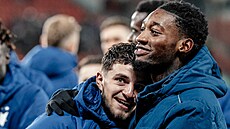 Christos Zafeiris se lou�í se spoluhrá�i ze Slavie.