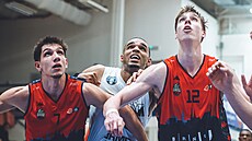 Milan Tomá� Strán�l (vlevo) a Petr K�ivánek z Brna v souboji s Jadenem...