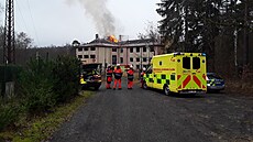 Po�ár bývalého domova pro seniory v Chebu. (15. prosince 2025)