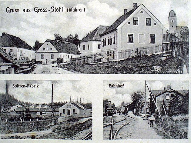 Stanice Velká Štáhle na dobové pohlednici